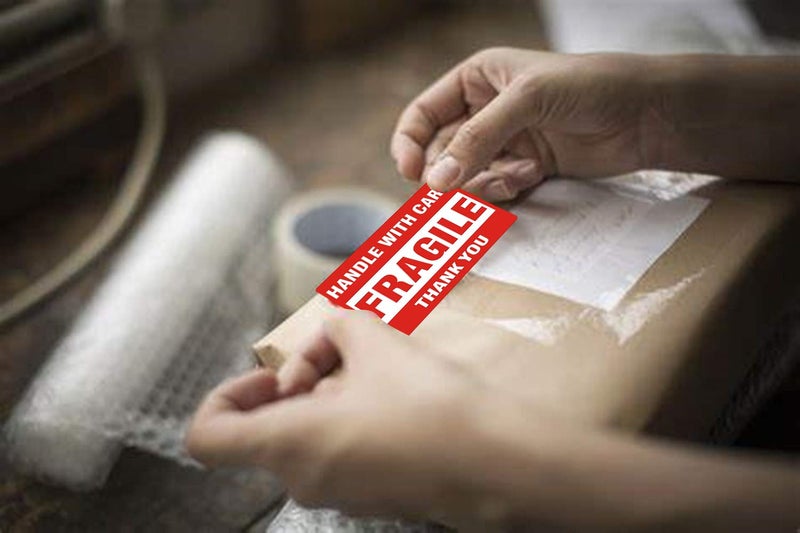 FungLam [1 Roll, 500 Labels] 2" x 3" Fragile Stickers Handle with Care Warning Packing/Shipping Labels - Permanent Adhesive - Image 2